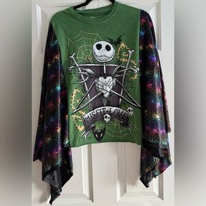 Nightmare Before Christmas Upcycled spider sleeves Top